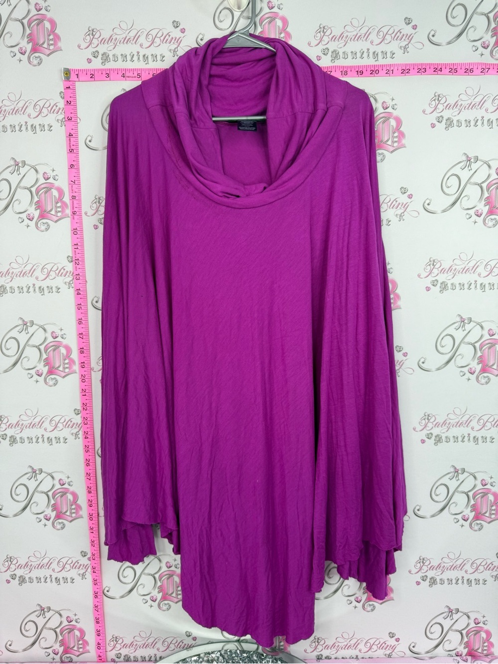 INC International Concepts Fuchsia Draped Cowl Neck Top